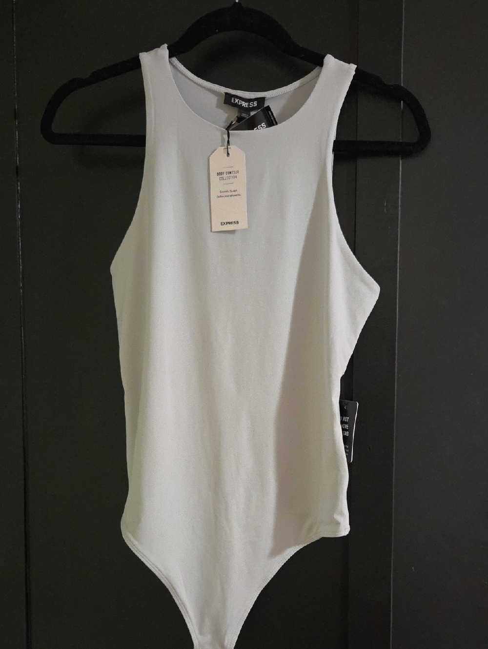Express Light Blue-Silver High Neck Bodysuit